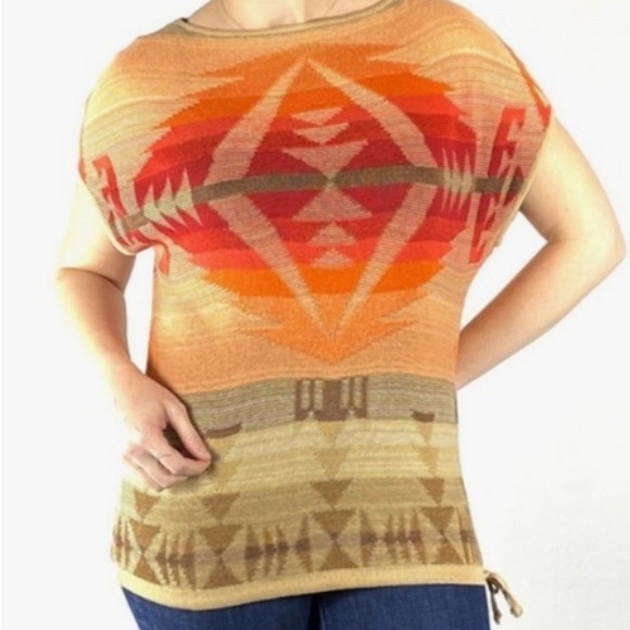 Lauren Ralph Lauren Tops - LRL Ralph Lauren Shirt Womens 2 XL Southwest Top Tribal Aztec Boat Neck Linen